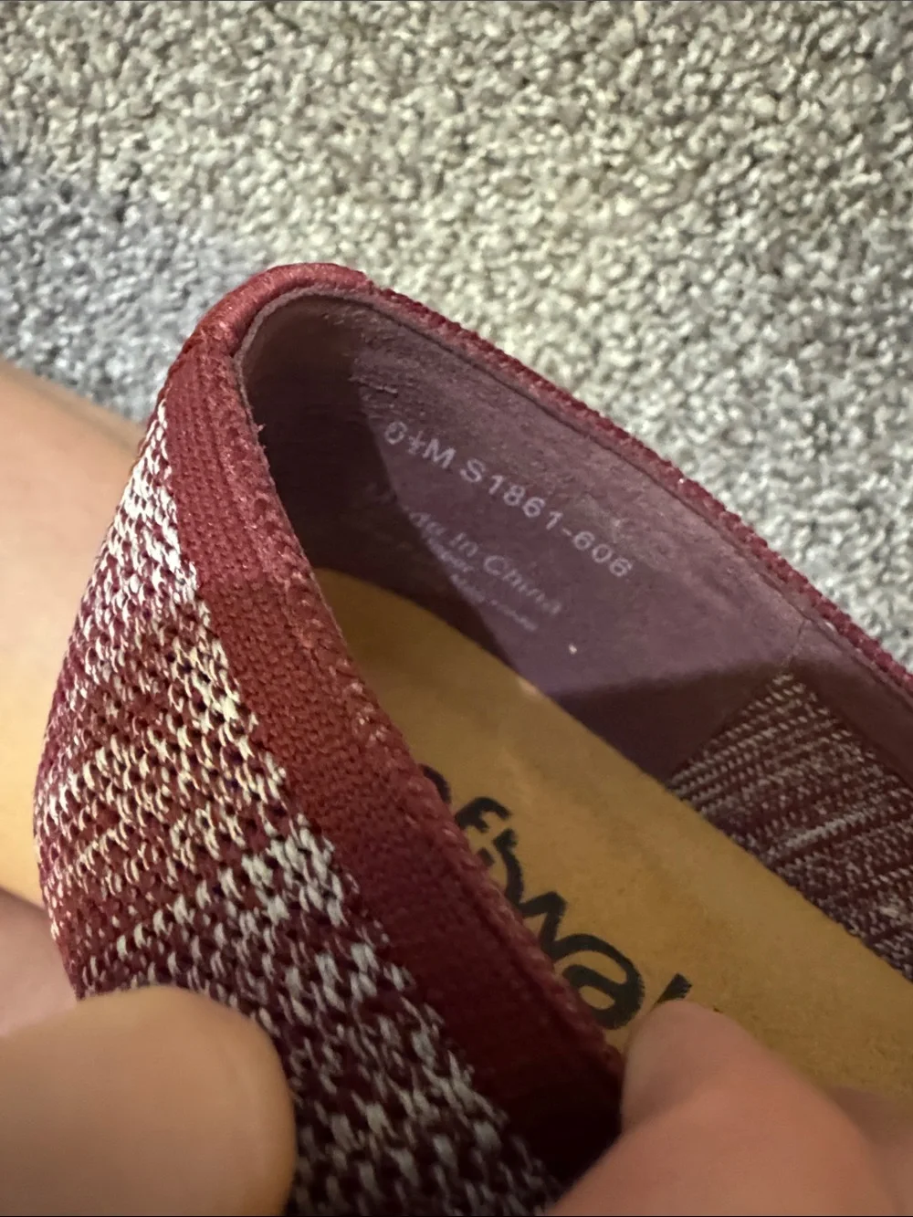 SoftWalk Wine/Burgundy Knit Slip-On Flats